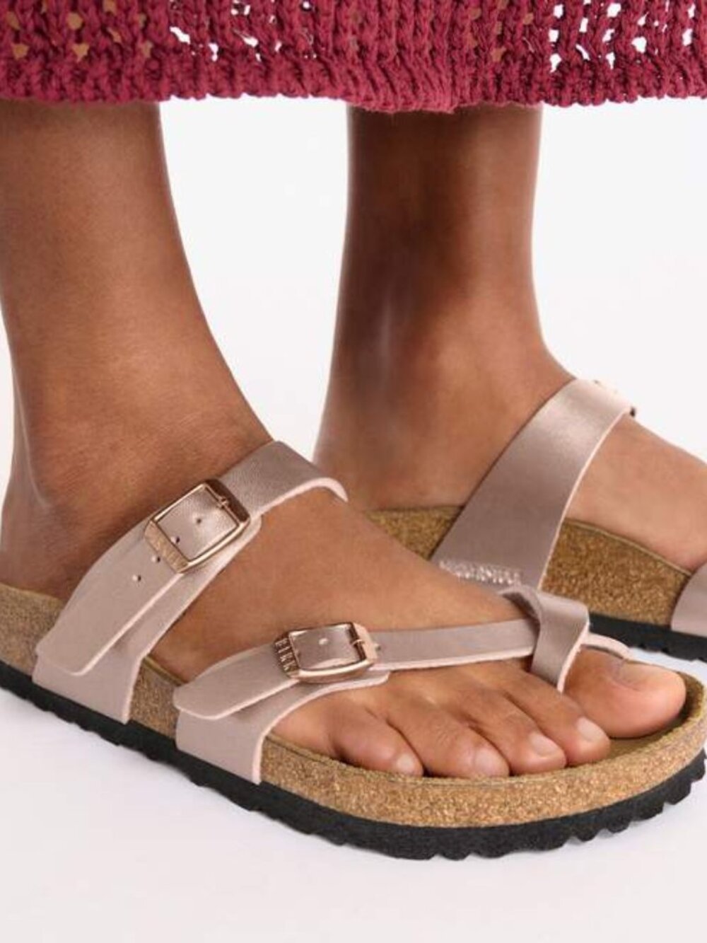 Birkenstock Gold Bronze Mayari Toe Loop Strappy Sandals Leather Size 40 Women 9